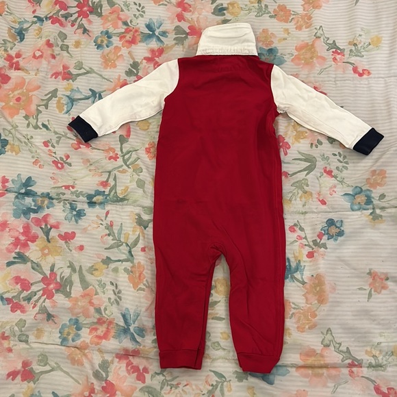RED Ralph Lauren Football Romper w/feet out. Rugby style. 12M. 1944 Champs - Picture 2 of 6
